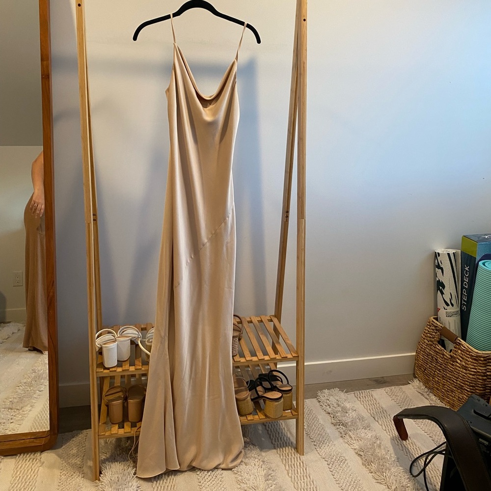 Shona Joy Silky Nude Maxi dress- Size 4